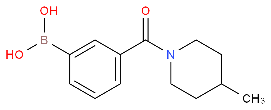 3-(4-甲基-1-哌啶羰基)苯硼酸_分子结构_CAS_850567-30-5)