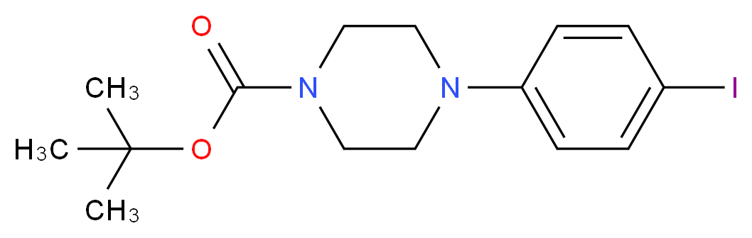 tert-butyl 4-(4-iodophenyl)tetrahydro-1(2H)-pyrazinecarboxylate_分子结构_CAS_151978-66-4)