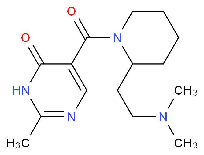 5-({2-[2-(dimethylamino)ethyl]-1-piperidinyl}carbonyl)-2-methyl-4(3H)-pyrimidinone_分子结构_CAS_)