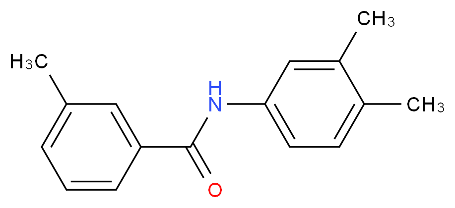 N-(3,4-dimethylphenyl)-3-methylbenzamide_分子结构_CAS_284668-70-8