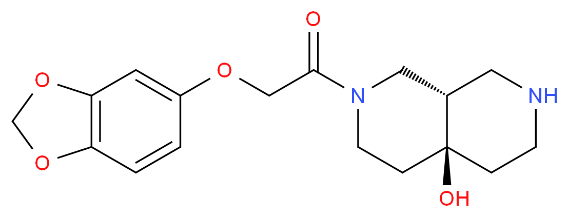 (4aS*,8aS*)-2-[(1,3-benzodioxol-5-yloxy)acetyl]octahydro-2,7-naphthyridin-4a(2H)-ol_分子结构_CAS_)