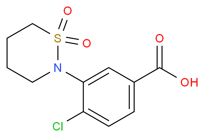 4-Chloro-3-(1,1-dioxo-1lambda*6*-[1,2]thiazinan-2-yl)-benzoic acid_分子结构_CAS_)
