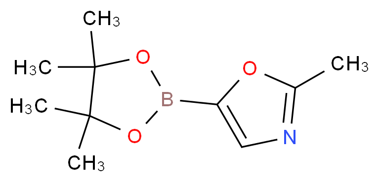 2-methyl-5-(tetramethyl-1,3,2-dioxaborolan-2-yl)-1,3-oxazole_分子结构_CAS_1192056-62-4