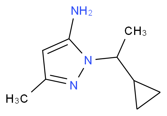 1-(1-cyclopropylethyl)-3-methyl-1H-pyrazol-5-amine_分子结构_CAS_957514-15-7)