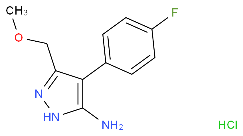 4-(4-Fluoro-phenyl)-5-methoxymethyl-2H-pyrazol-3-ylamine hydrochloride_分子结构_CAS_)