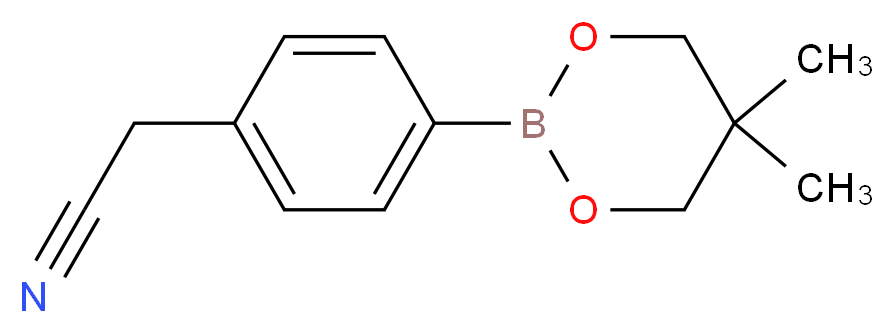 2-[4-(5,5-dimethyl-1,3,2-dioxaborinan-2-yl)phenyl]acetonitrile_分子结构_CAS_905966-41-8