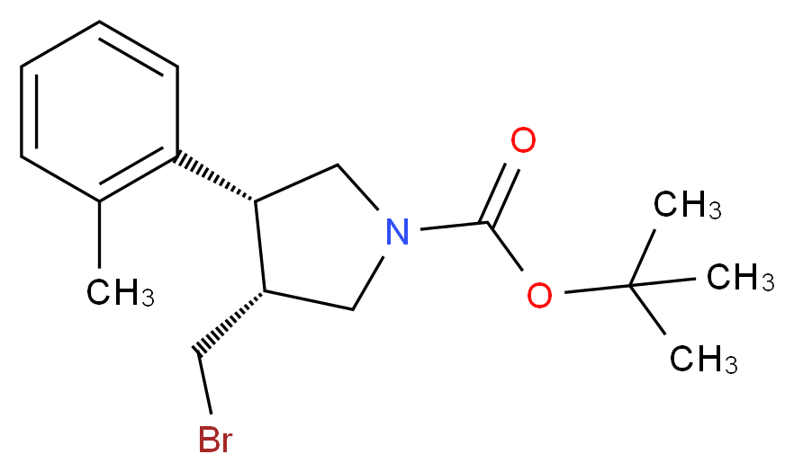 (3S,4R)-tert-butyl 3-(bromomethyl)-4-o-tolylpyrrolidine-1-carboxylate_分子结构_CAS_1260610-11-4)