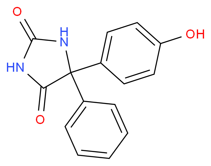 5-(4-羟基苯基)-5-苯基乙内酰脲_分子结构_CAS_2784-27-2)