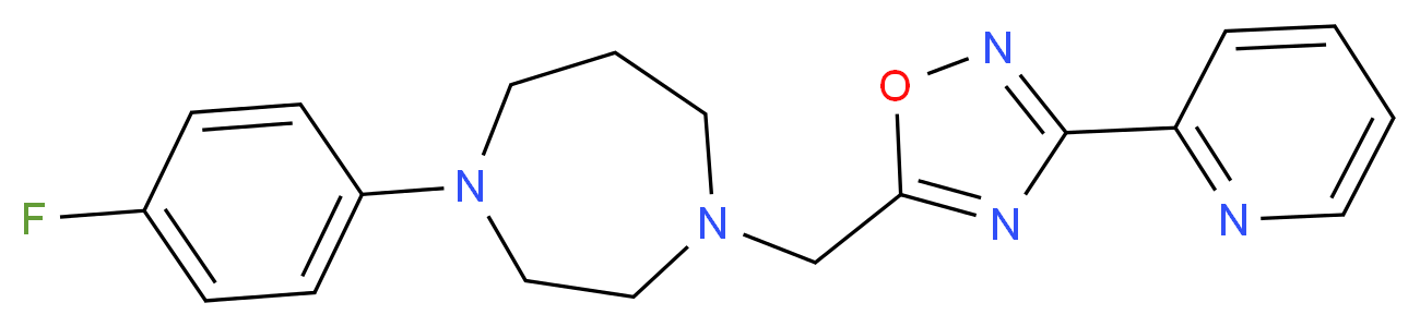 1-(4-fluorophenyl)-4-{[3-(2-pyridinyl)-1,2,4-oxadiazol-5-yl]methyl}-1,4-diazepane_分子结构_CAS_)