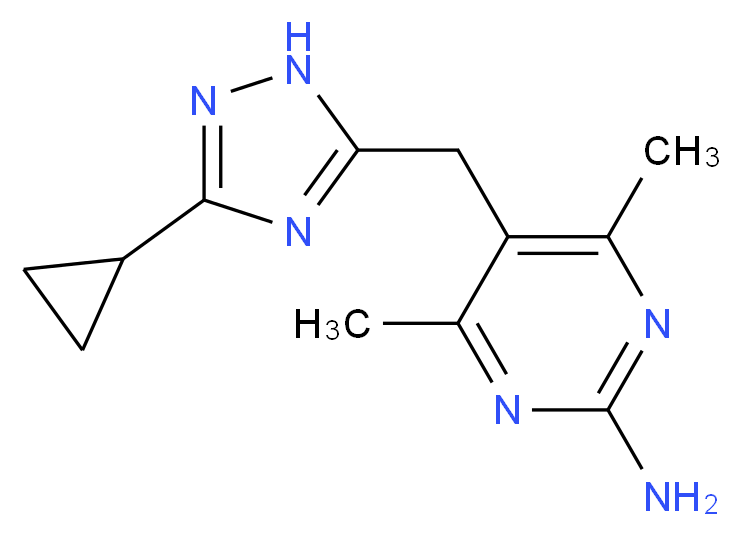 5-[(3-cyclopropyl-1H-1,2,4-triazol-5-yl)methyl]-4,6-dimethylpyrimidin-2-amine_分子结构_CAS_)