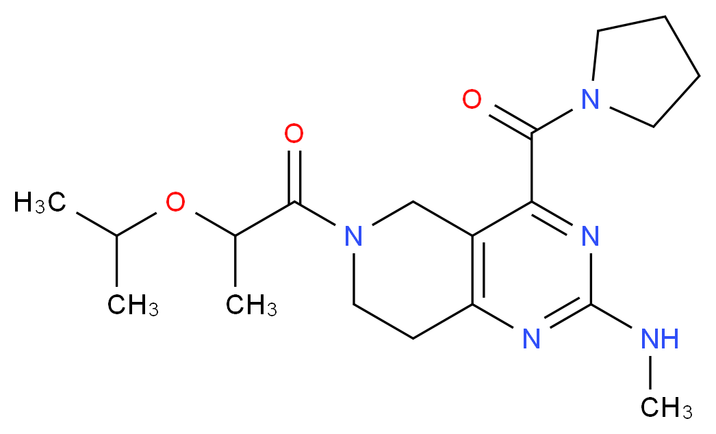 6-(2-isopropoxypropanoyl)-N-methyl-4-(1-pyrrolidinylcarbonyl)-5,6,7,8-tetrahydropyrido[4,3-d]pyrimidin-2-amine_分子结构_CAS_)