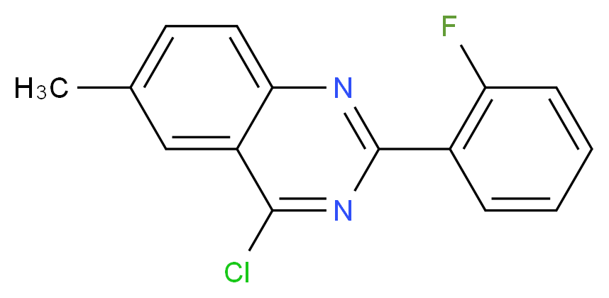 4-chloro-2-(2-fluorophenyl)-6-methylquinazoline_分子结构_CAS_885277-53-2