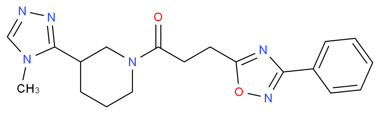 3-(4-methyl-4H-1,2,4-triazol-3-yl)-1-[3-(3-phenyl-1,2,4-oxadiazol-5-yl)propanoyl]piperidine_分子结构_CAS_)