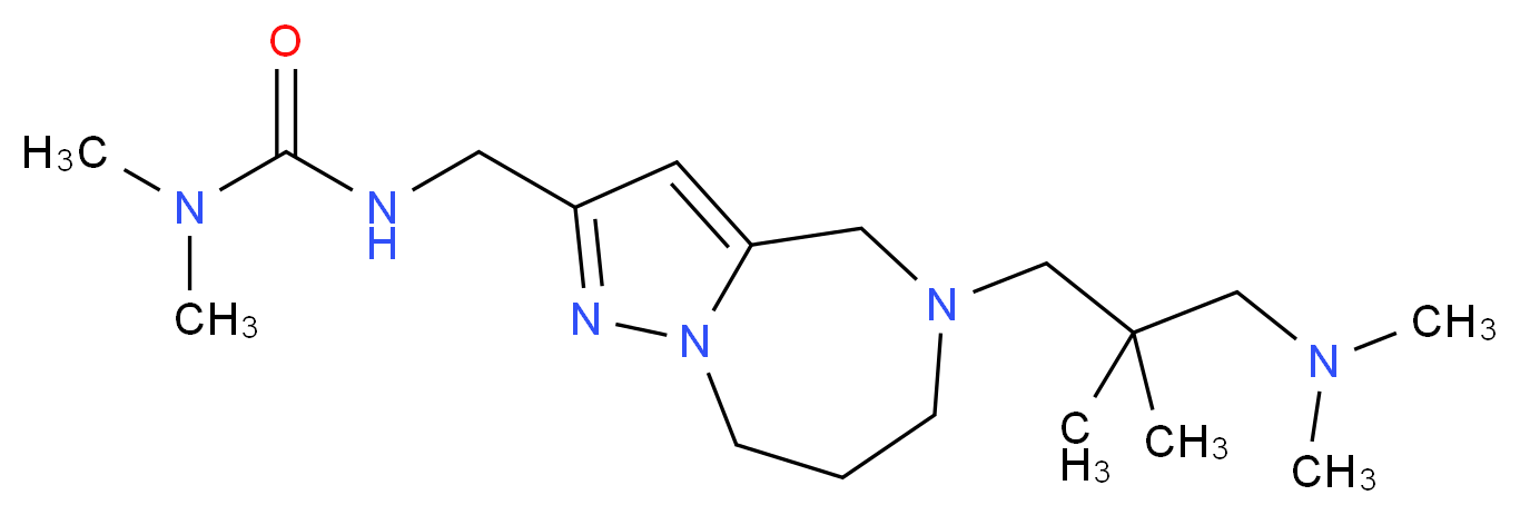 N'-({5-[3-(dimethylamino)-2,2-dimethylpropyl]-5,6,7,8-tetrahydro-4H-pyrazolo[1,5-a][1,4]diazepin-2-yl}methyl)-N,N-dimethylurea_分子结构_CAS_)