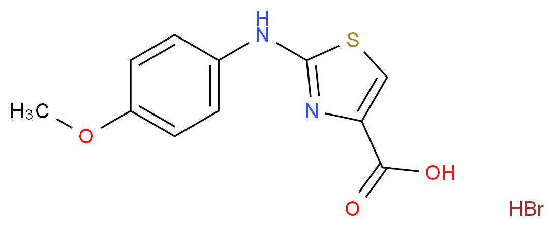 2-[(4-Methoxyphenyl)amino]-1,3-thiazole-4-carboxylic acid hydrobromide_分子结构_CAS_1134600-62-6)