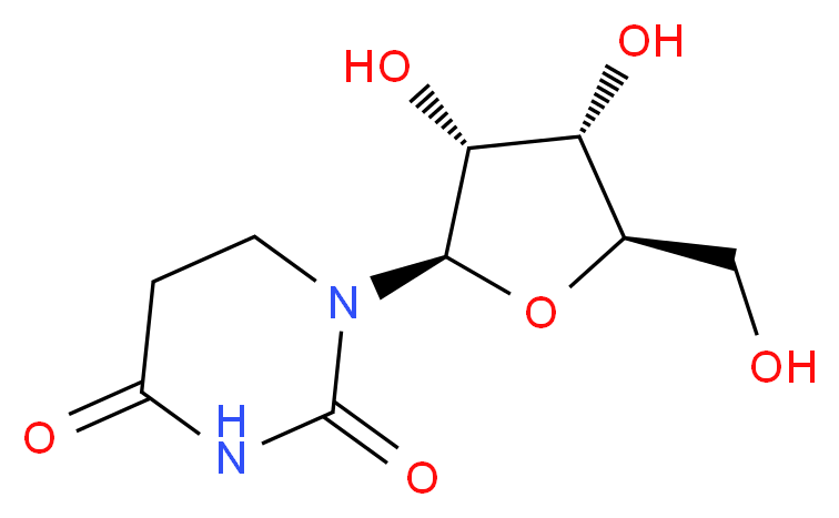 1-[(2R,3R,4S,5R)-3,4-dihydroxy-5-(hydroxymethyl)oxolan-2-yl]-1,3-diazinane-2,4-dione_分子结构_CAS_5627-05-4