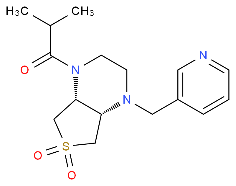 (4aS*,7aR*)-1-isobutyryl-4-(3-pyridinylmethyl)octahydrothieno[3,4-b]pyrazine 6,6-dioxide_分子结构_CAS_)