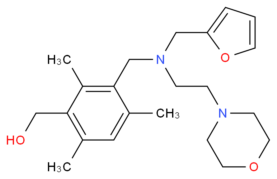 (3-{[(2-furylmethyl)(2-morpholin-4-ylethyl)amino]methyl}-2,4,6-trimethylphenyl)methanol_分子结构_CAS_)