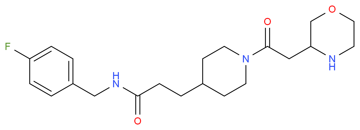 N-(4-fluorobenzyl)-3-[1-(morpholin-3-ylacetyl)piperidin-4-yl]propanamide_分子结构_CAS_)