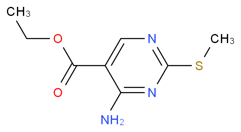 ethyl 4-amino-2-(methylsulfanyl)pyrimidine-5-carboxylate_分子结构_CAS_776-53-4