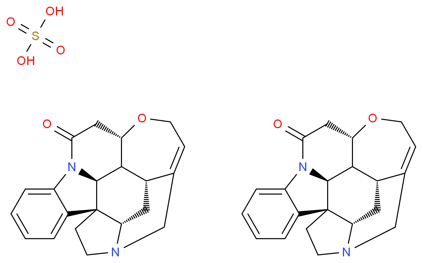 Strychnine hemisulfate salt_分子结构_CAS_60-41-3)