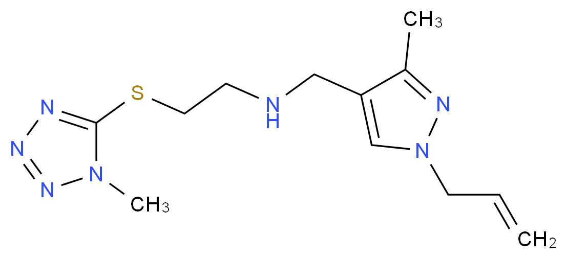 N-[(1-allyl-3-methyl-1H-pyrazol-4-yl)methyl]-2-[(1-methyl-1H-tetrazol-5-yl)thio]ethanamine_分子结构_CAS_)