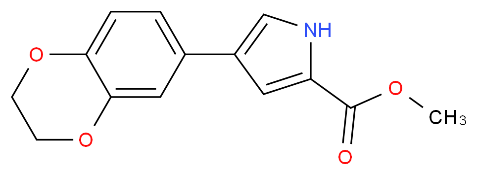 methyl 4-(2,3-dihydro-1,4-benzodioxin-6-yl)-1H-pyrrole-2-carboxylate_分子结构_CAS_)
