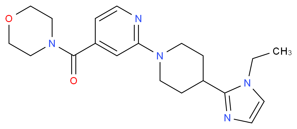4-{2-[4-(1-ethyl-1H-imidazol-2-yl)-1-piperidinyl]isonicotinoyl}morpholine_分子结构_CAS_)