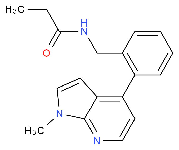 N-[2-(1-methyl-1H-pyrrolo[2,3-b]pyridin-4-yl)benzyl]propanamide_分子结构_CAS_)