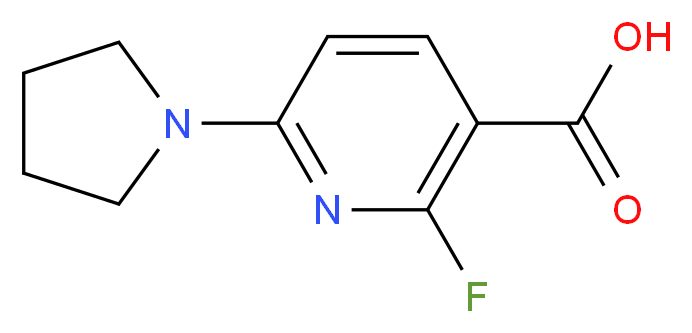 2-Fluoro-6-(pyrrolidin-1-yl)nicotinic acid_分子结构_CAS_)