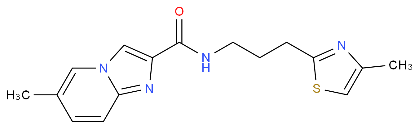 6-methyl-N-[3-(4-methyl-1,3-thiazol-2-yl)propyl]imidazo[1,2-a]pyridine-2-carboxamide_分子结构_CAS_)