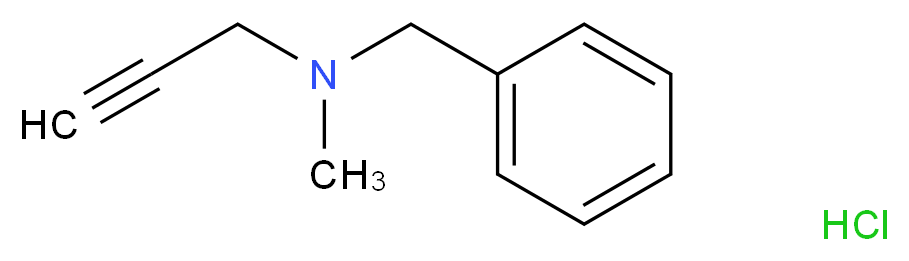 benzyl(methyl)(prop-2-yn-1-yl)amine hydrochloride_分子结构_CAS_306-07-0