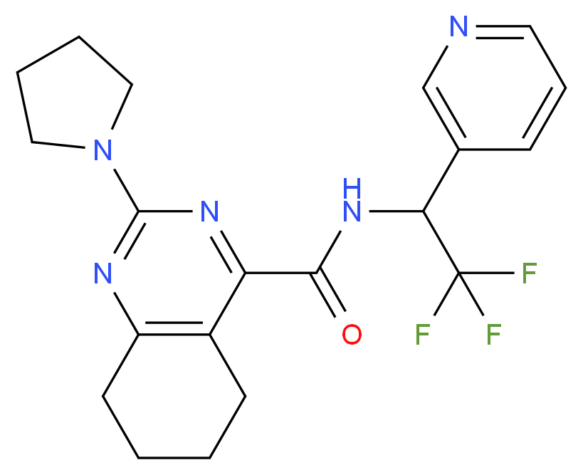 2-(1-pyrrolidinyl)-N-[2,2,2-trifluoro-1-(3-pyridinyl)ethyl]-5,6,7,8-tetrahydro-4-quinazolinecarboxamide_分子结构_CAS_)