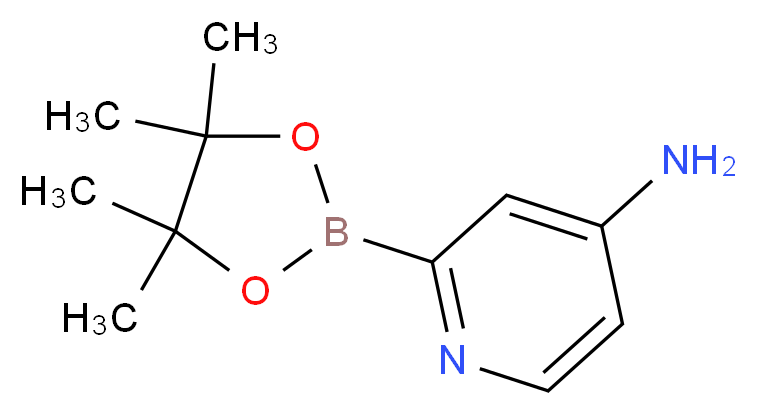 2-(tetramethyl-1,3,2-dioxaborolan-2-yl)pyridin-4-amine_分子结构_CAS_1061750-57-9