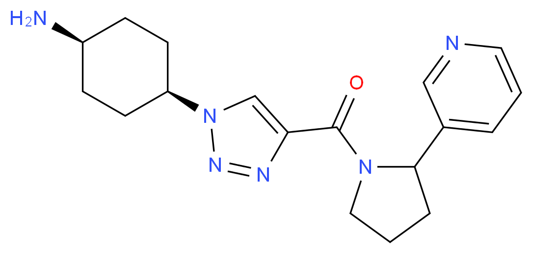 (cis-4-{4-[(2-pyridin-3-ylpyrrolidin-1-yl)carbonyl]-1H-1,2,3-triazol-1-yl}cyclohexyl)amine_分子结构_CAS_)