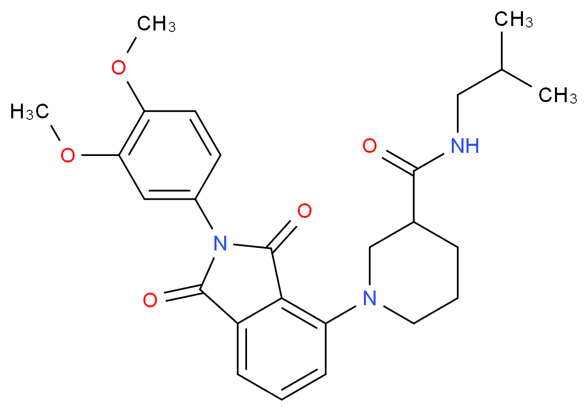 1-[2-(3,4-dimethoxyphenyl)-1,3-dioxo-2,3-dihydro-1H-isoindol-4-yl]-N-isobutyl-3-piperidinecarboxamide_分子结构_CAS_)