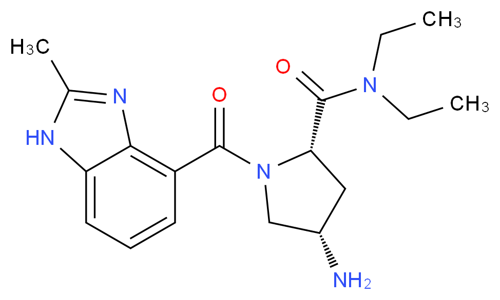 (2S,4S)-4-amino-N,N-diethyl-1-[(2-methyl-1H-benzimidazol-4-yl)carbonyl]pyrrolidine-2-carboxamide_分子结构_CAS_)