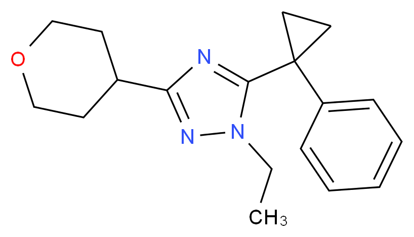 1-ethyl-5-(1-phenylcyclopropyl)-3-(tetrahydro-2H-pyran-4-yl)-1H-1,2,4-triazole_分子结构_CAS_)