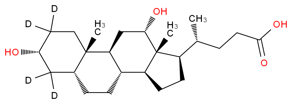 (4R)-4-[(1S,2S,5R,7R,10R,11S,14R,15R,16S)-5,16-dihydroxy-2,15-dimethyl(4,4,6,6-<sup>2</sup>H<sub>4</sub>)tetracyclo[8.7.0.0<sup>2</sup>,<sup>7</sup>.0<sup>1</sup><sup>1</sup>,<sup>1</sup><sup>5</sup>]heptadecan-14-yl]pentanoic acid_分子结构_CAS_112076-61-6