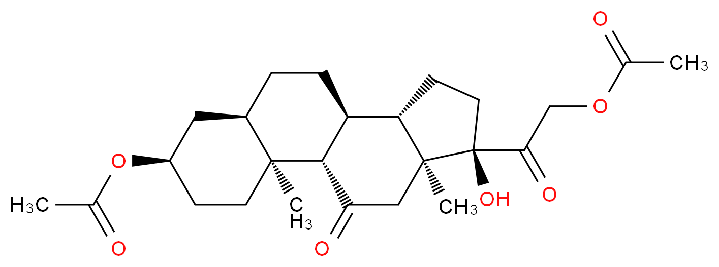 2-[(1S,2S,5R,7R,10S,11S,14R,15S)-5-(acetyloxy)-14-hydroxy-2,15-dimethyl-17-oxotetracyclo[8.7.0.0<sup>2</sup>,<sup>7</sup>.0<sup>1</sup><sup>1</sup>,<sup>1</sup><sup>5</sup>]heptadecan-14-yl]-2-oxoethyl acetate_分子结构_CAS_4003-93-4