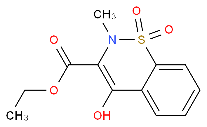 ethyl 4-hydroxy-2-methyl-1,1-dioxo-2H-1λ<sup>6</sup>,2-benzothiazine-3-carboxylate_分子结构_CAS_24683-26-9