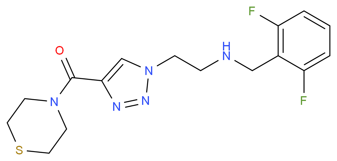 (2,6-difluorobenzyl){2-[4-(4-thiomorpholinylcarbonyl)-1H-1,2,3-triazol-1-yl]ethyl}amine_分子结构_CAS_)