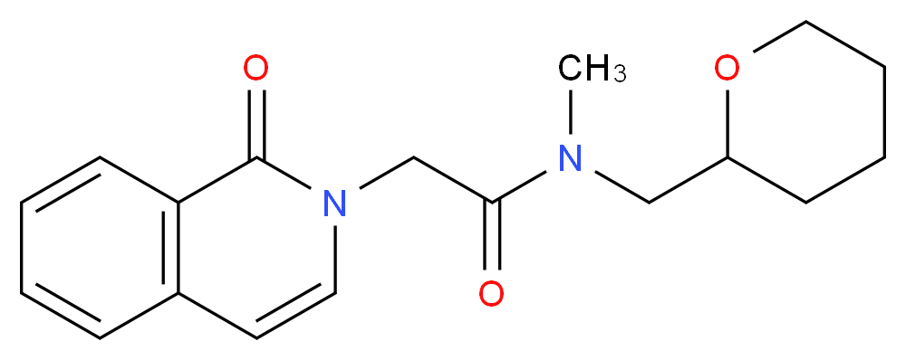 N-methyl-2-(1-oxoisoquinolin-2(1H)-yl)-N-(tetrahydro-2H-pyran-2-ylmethyl)acetamide_分子结构_CAS_)