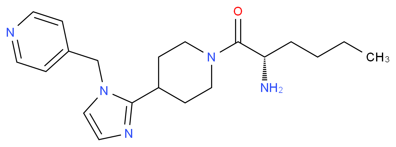 (2S)-1-oxo-1-{4-[1-(4-pyridinylmethyl)-1H-imidazol-2-yl]-1-piperidinyl}-2-hexanamine_分子结构_CAS_)