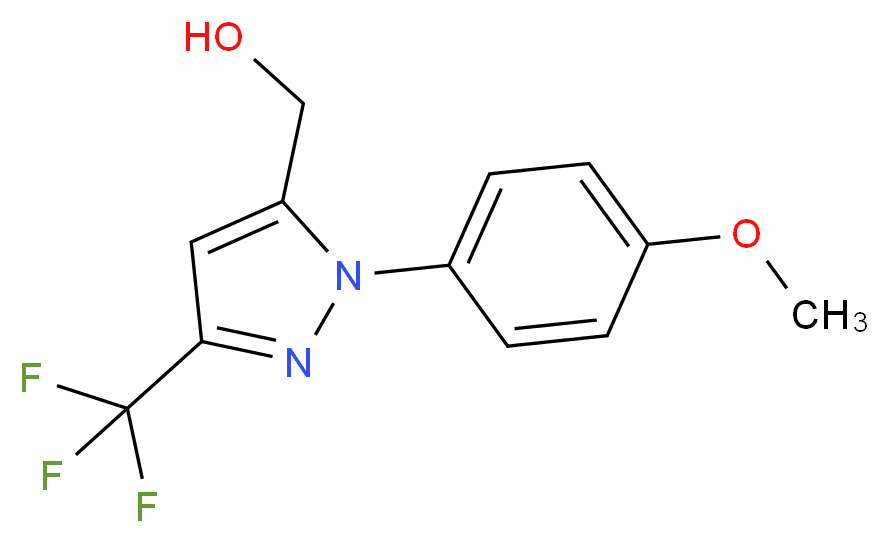 (1-(4-METHOXYPHENYL)-3-(TRIFLUOROMETHYL)-1H-PYRAZOL-5-YL)METHANOL_分子结构_CAS_218631-47-1)
