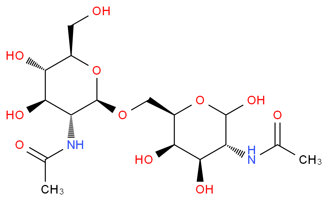 2-Acetamido-2-deoxy-6-O-(β-D-2-acetamido-2-deoxyglucopyranosyl)-α-D-galactopyranose_分子结构_CAS_452316-31-3)