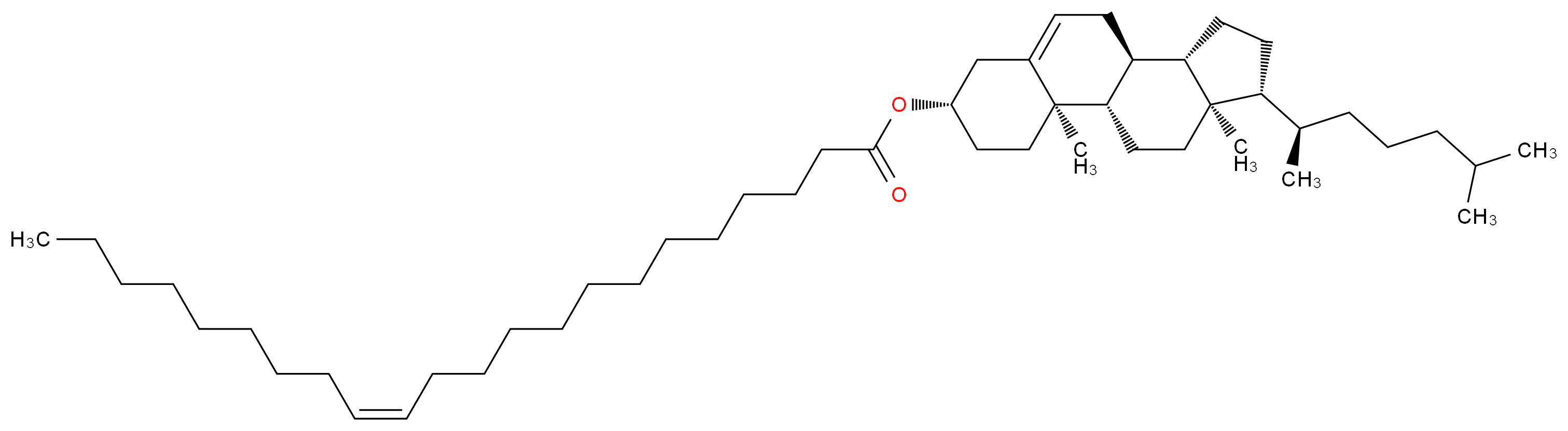 (1S,2R,5S,10S,11S,14R,15R)-2,15-dimethyl-14-[(2R)-6-methylheptan-2-yl]tetracyclo[8.7.0.0<sup>2</sup>,<sup>7</sup>.0<sup>1</sup><sup>1</sup>,<sup>1</sup><sup>5</sup>]heptadec-7-en-5-yl (13Z)-docos-13-enoate_分子结构_CAS_24516-39-0