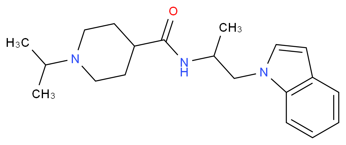 N-[2-(1H-indol-1-yl)-1-methylethyl]-1-isopropylpiperidine-4-carboxamide_分子结构_CAS_)