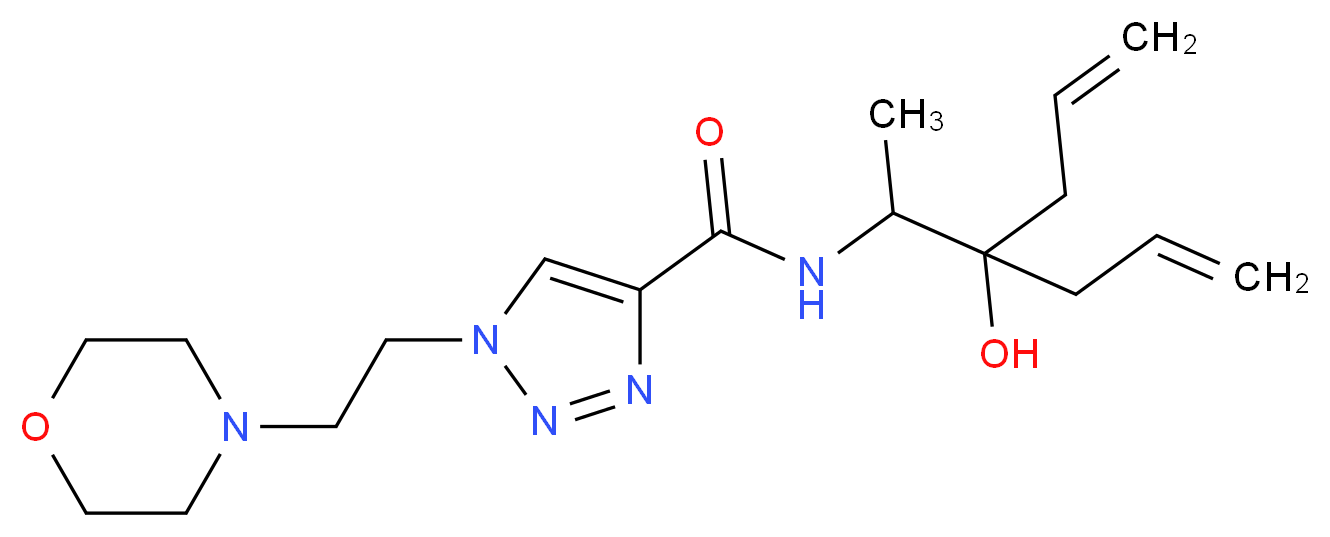 N-(2-allyl-2-hydroxy-1-methyl-4-penten-1-yl)-1-[2-(4-morpholinyl)ethyl]-1H-1,2,3-triazole-4-carboxamide_分子结构_CAS_)