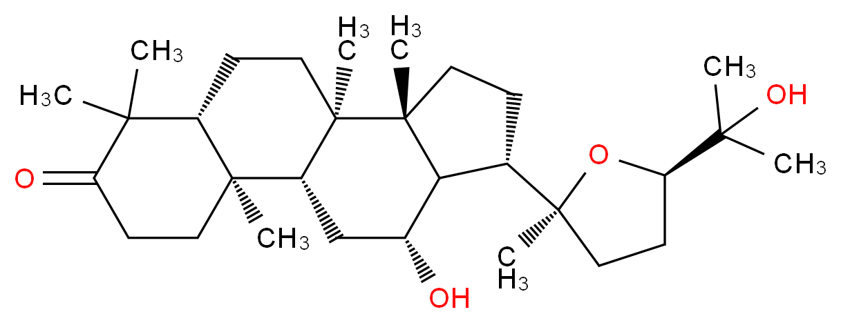 20S,24R-Epoxydammara-12β,25-diol-3-one_分子结构_CAS_25279-15-6)